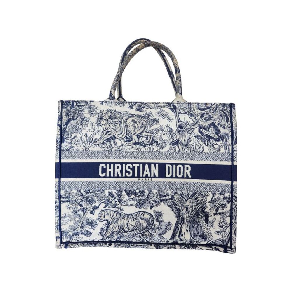 Dior Book Small Tote Bag in Navy Blue Canvas
